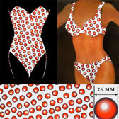 Pöttyös fürdőruha anyag - WHITE/RED